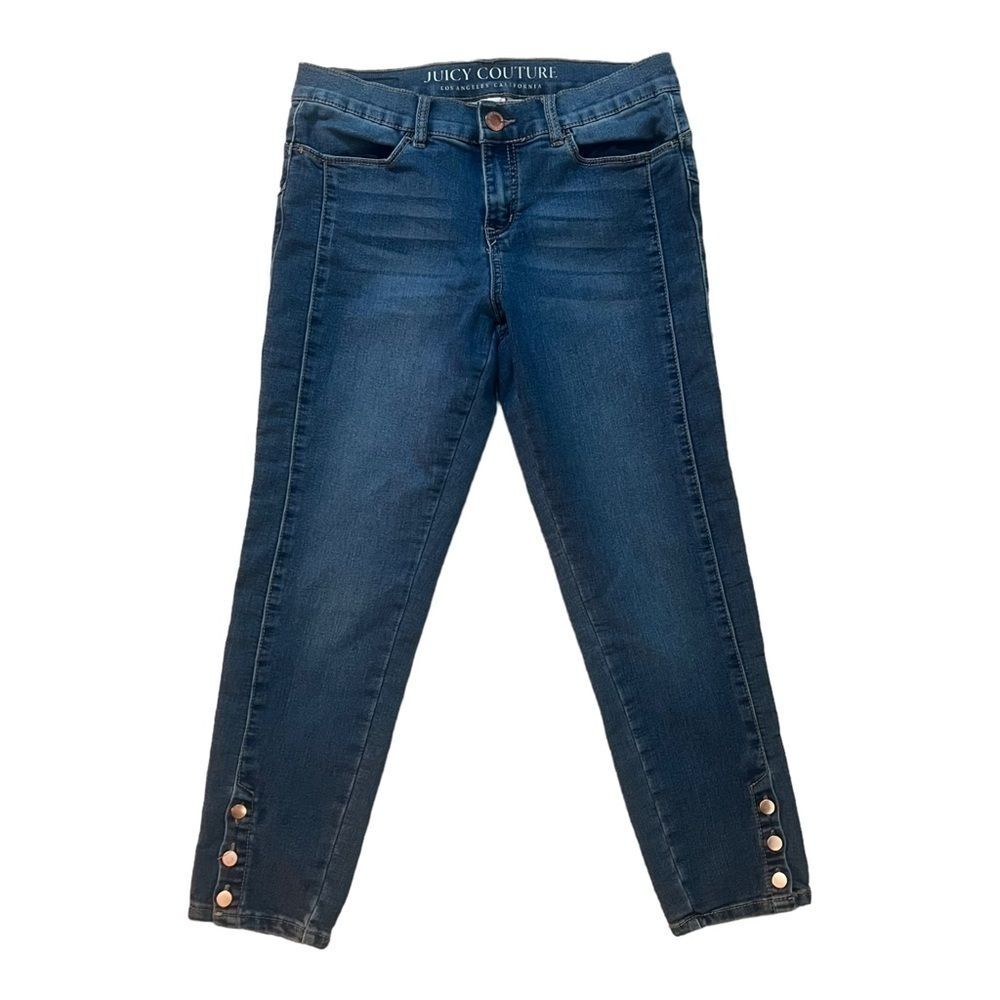 Juicy Couture Ankle Cropped Mid Rise Jeans with Button Detailing Size 6 EUC